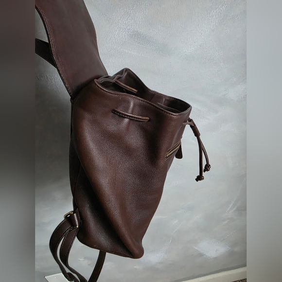 Vintage Coach Legacy Collection Leather Backpack 9858 Brown Gold 10x8x5 - Picture 10 of 16